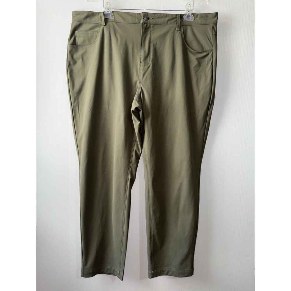Fabletics Mens Performance Golf Pants Utility Green Stretch 5 Pocket 40x30